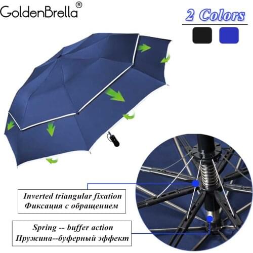 Double Layer Big Umbrella Rain Women Windproof Semi-Automatic Umbrella Men 2Folding Waterproof Family Travel Umbrella Paraguas