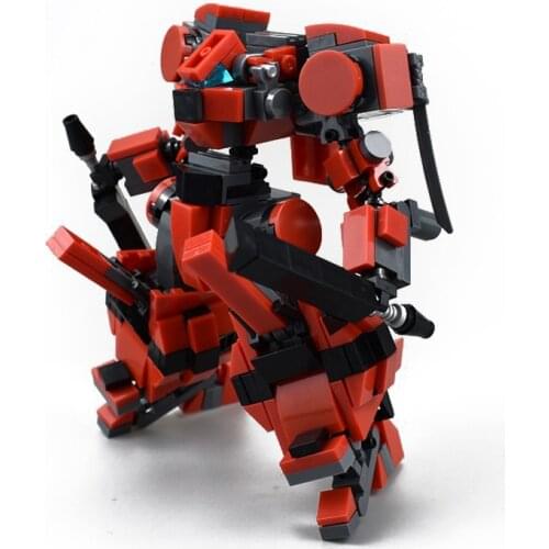 340Pcs Original Design Mech Warrior Building Blocks Toys For Children Armor Robots Anime Figure Model 14cm Action Figure Dolls
