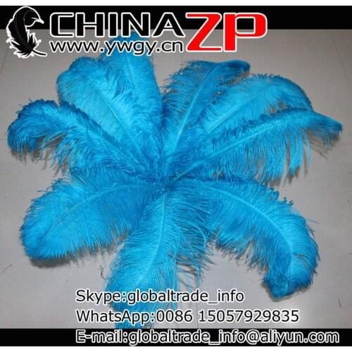 CHINAZP Factory 65~70cm (26"~28") Length 50pcs/lot Top Quality Dyed Turquoise House Decoration Ostrich Feathers
