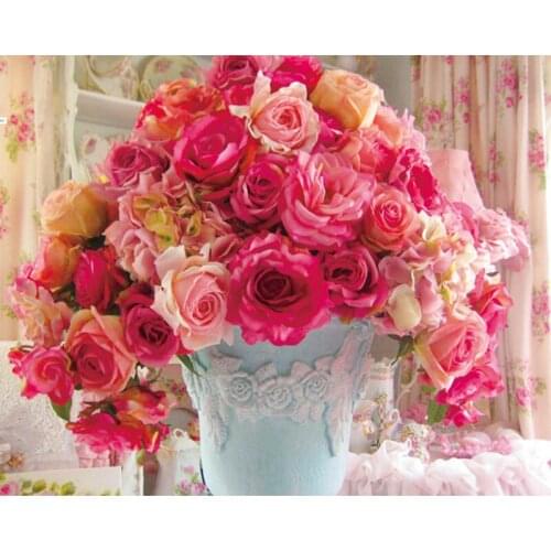 Round Diamond Mosaic 5D Diy Diamond Painting Flower Rose Pictures Cross Stitch Diamond Embroidery Crystal Home Decoration