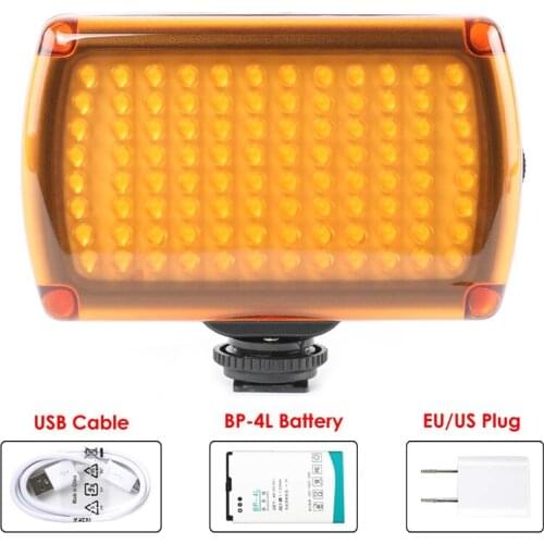 96 LED Video Light XH-96 Lamp 9W 850LM 5600K/3200K Dimmable with 2500mAh Battery USB Charger for Camcorder Wedding DSLR Camera