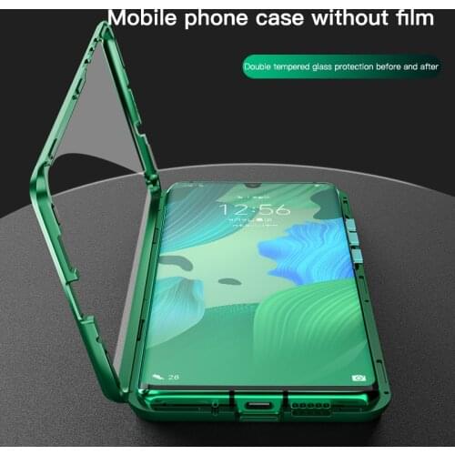 Magnetic Metal Double Glass Phone Case For Huawei P30 P20 Pro Nova 5 Luxury Magnet Adsorption Protection Cover Coque Funda Shell