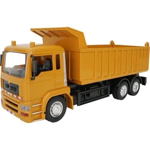 RC cars dump truck Toys for children boys Xmas birthday gifts yellow color RC Engineering truck model Beach toys transporter