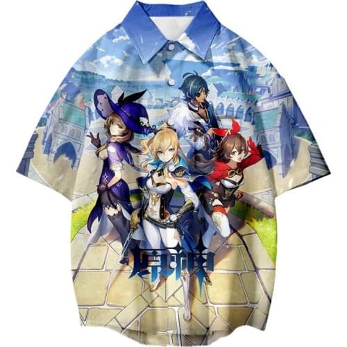 Genshin Impact Barbara Cosplay Shirts Fischl Klee Jean Game 3D Printing Coats Men Women Leisure Tops Tourism Holiday Shirts Boys