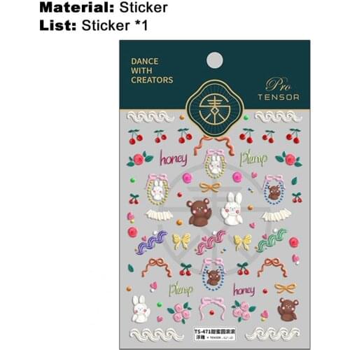 Nail Sticker Good Adhesion High Penetration Mini Cartoons Image Charm Design Empaistic Nail Slide for Female