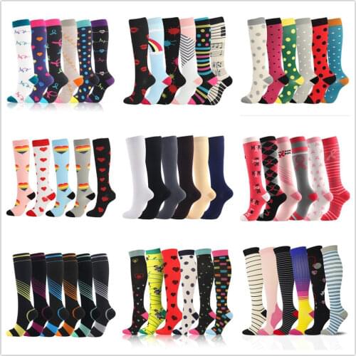 Compression Socks for Women&Men Circulation 5/6/7 Pairs 15-20 MmHg Best Fit for Varicose Veins Athletic Travel Running Cycling
