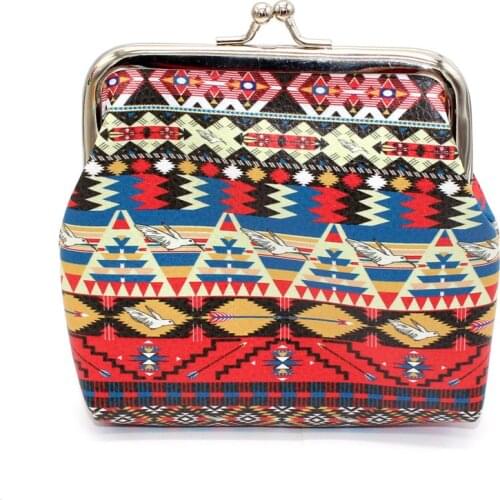 2020 New Style Womens Wallet Ethnic-Style Vintage Purse Stripes Womens Bag Coin Pocket Creative Gold Package PU Leather