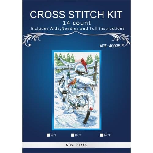 Oneroom snowing birds christmas sock Embroidery Needlework Crafts 14CT Unprinted DMC DIY Quality Cross Stitch Kits Handmade