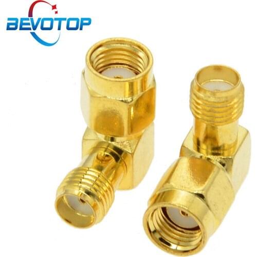 10 PCS/lot 90 Degree Right Angle RP-SMA Male to SMA Female Adapter for WIFI Antenna / FPV RF Connector
