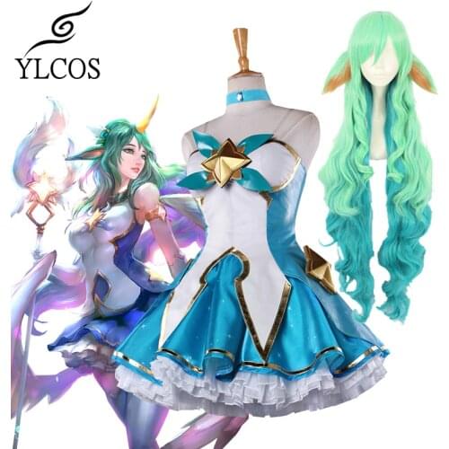 Popular Game LOL Guardian of the Star Soraka Cosplay Costume Custom Made Shoes Halloween Party Suit