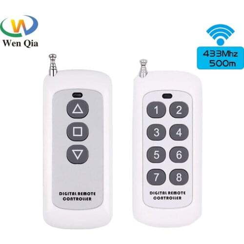433MHz Universal Remote Control 1527 Learning Code 8 Button Transmitter Long Range For Smart Home Garage Door Opener no clone