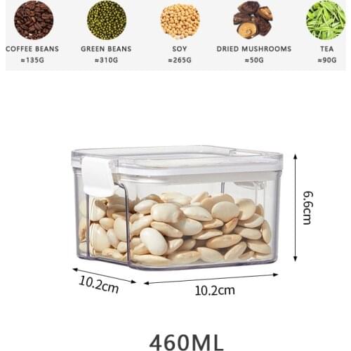 1 Pc Storage Tank Airtight Food Container Kitchen Food Sealed Grain Containers Square Transparent Sealed Nut Snack Storage Tank