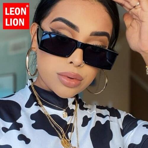 LeonLion Vintage Punk Sunglasses Women Luxury Square Glasses Women/Men Rectangular Eyeglasses Women Mirror Gafas De Sol Hombre