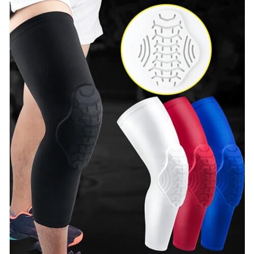 1pc Sports Long Knee Pad Sleeve Anti-bump Breathable Thermal Leg Support Patella Protector Outdoor Gym Basketball Sportswear