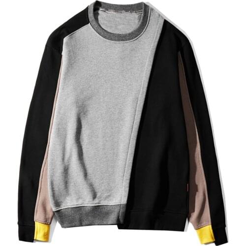 Aelfric Eden Color Clock Patchwork Sweatshirts Mens Harajuku Streetwear Hip Hop Casual Cotton Male Pullover Fashion Long Sleeve