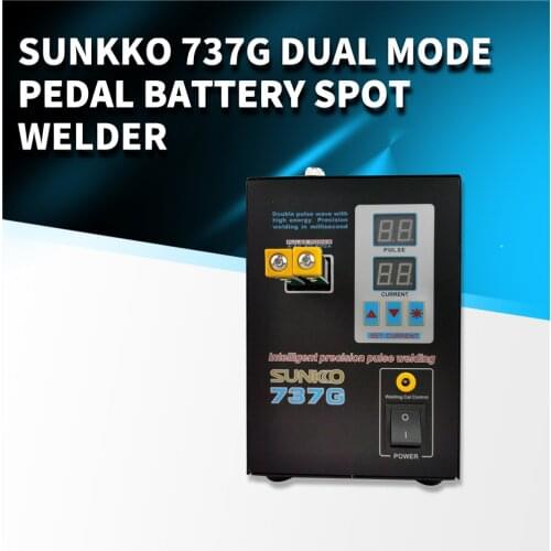 SUNKKO 737G 220V Spot welder 1.5kw LED Dual Digital Display pulse Precision Spot Welding of Fixed Push Welding Joint for 18650