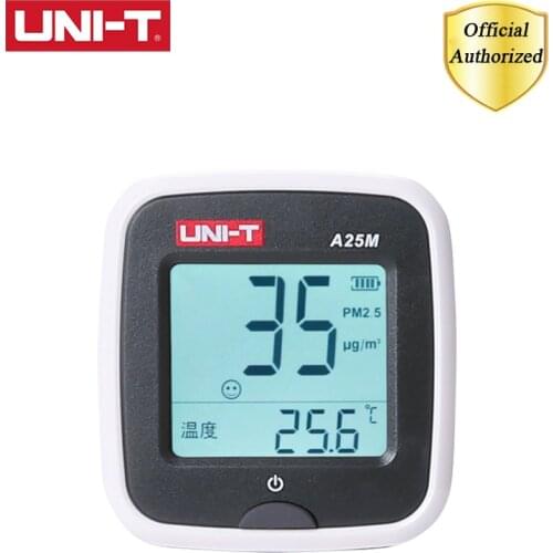 UNI-T A25M Convenient PM2.5 Testers Air Quility Measurement 0~500ug Cubic meters Auto Range Overload Indicate Input Battery