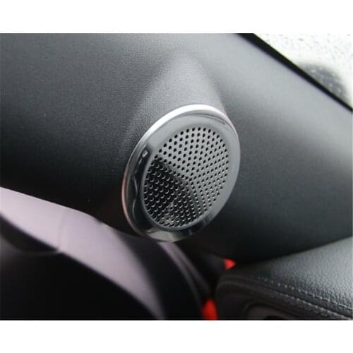 Car Interior Decoration A Pillar Speaker Cover Stainless Steel for Ford Mustang 2015+ Stylish Decals Car Stickers Brand New
