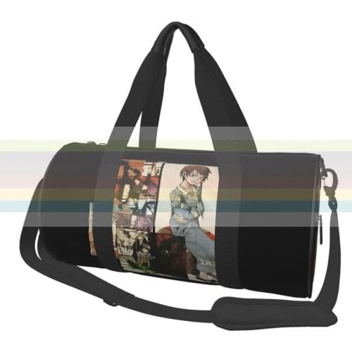 Universal travel sports fitness shoulder bag. Nylon portable outdoor sports bag. Dry and wet separation bag