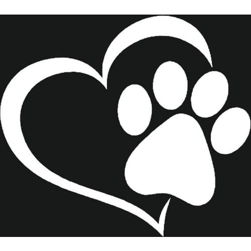 JuYouHui Exterior Accessories Decal Funny Cute Dog Paw with Peach Heart Car Stickers Cover Scratches Waterproof PVC Decals