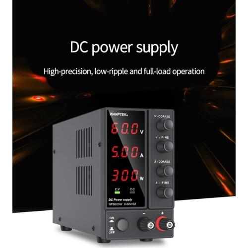 WANPTEK NPS605W Switching DC Power Supply 3 Digits Display LED High Precision Adjustable Mini Power Supply AC 115V/230V 50/60Hz
