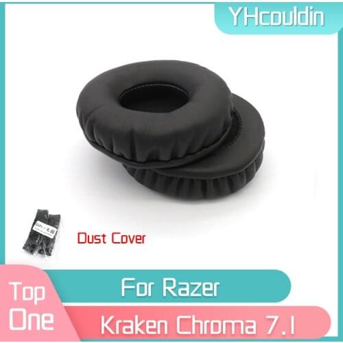 YHcouldin Ear Pads For Razer Kraken Chroma 7.1 USB Headset Leather Ear Cushions Replacement Earpads