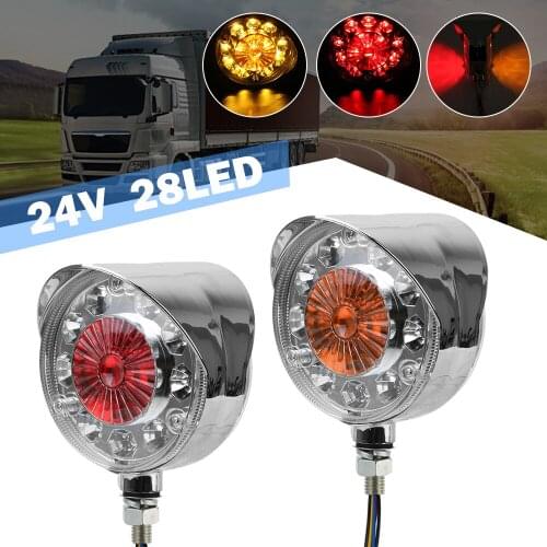 LEEPEE LED Light For Trucks Cars Trailers Tractors Buses Signal Light Stop Light Side Marker Lights 24V Red/Yellow Double Face