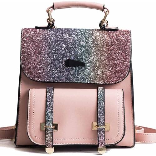 Women Fashion Backpacks Female Luxury Design Sequins Shoulder Bag Casual Handbags For Ladies Shopper Girls High Quality Backpack