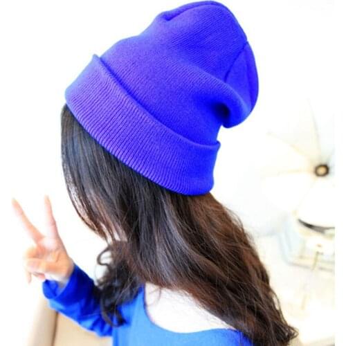 2020 New Fashion Candy Color Men Women Wool Knitted Hats Cotton Caps Women Skullies Beanies Lady Girls Elastic Warm Wool Hat