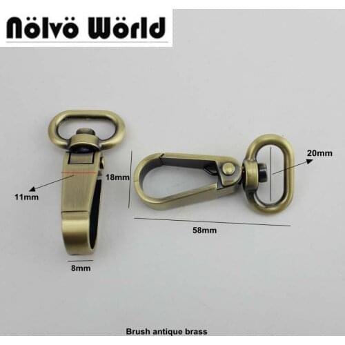 30pcs 20mm polished Brush antique brass snap hook loop nickel wholesale alloy metal hooks for DIY workshop Hardware Accessories