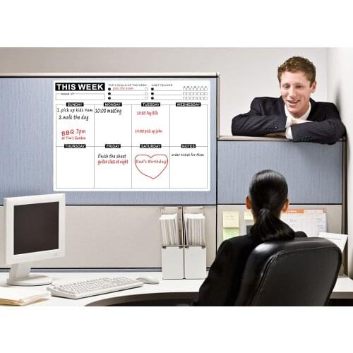 A3 Self-Adhesive Dry-erase Calendar Board for Wall Sticker Writing Board for Wall Glass Weekly Planner Office Meeting Planner