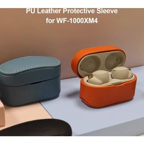Pu Leather Case Forsony Wf-1000xm4 Shockproof Full Protective Cover Charging Case Accessories Comfortable Hand Feel