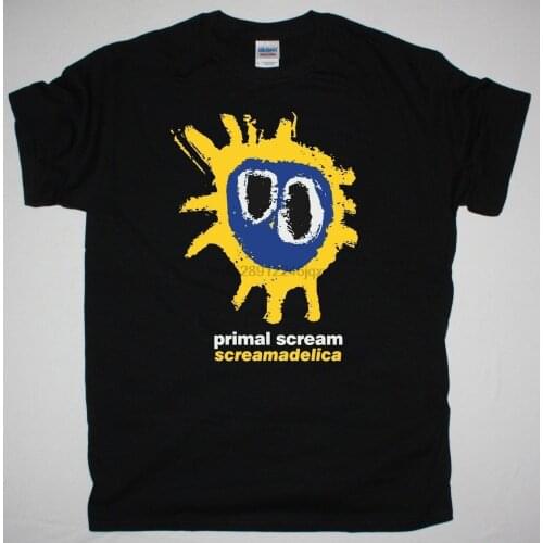 Primal Scream Screamadelica Black T Shirt The Verve The Stone Roses Supergrass 100% Cotton Tee Shirt Tops Wholesale Tee