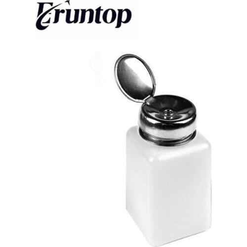 1 PCS Stainless Steel Liquid Dispenser Pump ESD Safe Square Bottle Nail Polish Remover Alcohol Liquid Press Pumping Dispenser