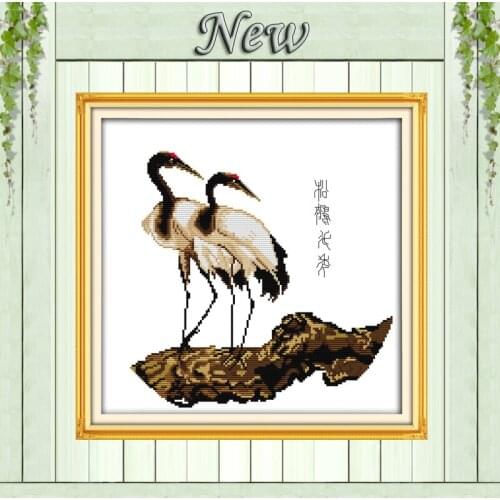 Longevity crane birds home Decor Counted Printed on canvas paintings Needlework DMC 11CT 14CT Cross Stitch kits Sets embroidery