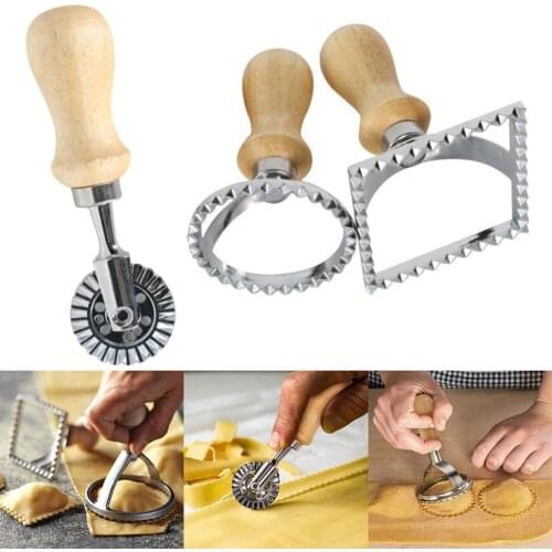 Pastry Mold Side Flower Cookie Cutter Set Stainless Steel Round Square Shape Press Biscuit Edging Mold With Handle Kitchen Tools