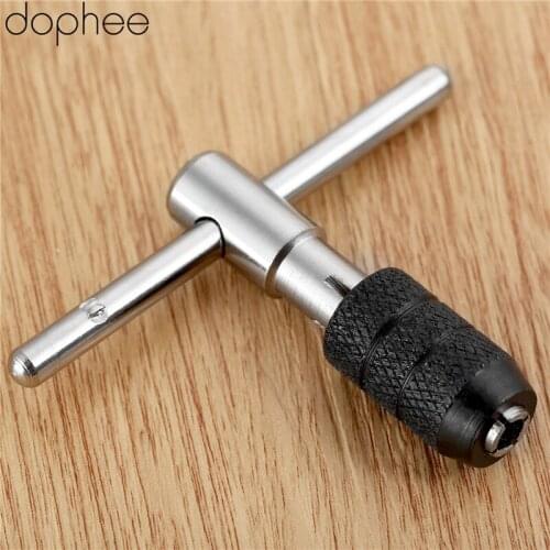M3-M6 T-Handle Tap Wrench Chuck Hand Tool 1/8"-1/4" T Type Screw Tap Holder Handle Adjustable Screw Tapping Threading Tool