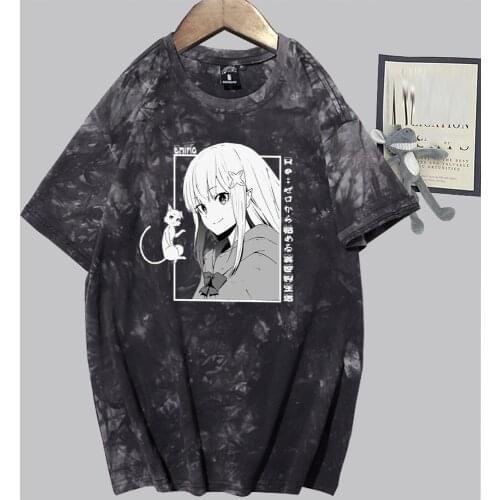 Men Clothing Re Zero Starting Life in Another World Anime TShirt Summer Clothes T-Shirt Emilia Men Fashion Short Sleeve