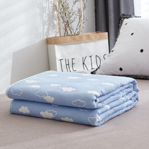 Cotton 6 Layer Gauze Summer Throw Blanket Muslin Bed Blankets for Soft Sofa Chair Couch Picnic Camping Beach Home Birthday Gift