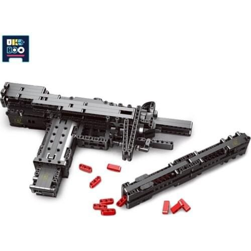 UKBOO 796PCS Military UZI Submachine Weapon Gun Model Building Blocks City DIY Boys Shooting Bricks Toys For Children Gift