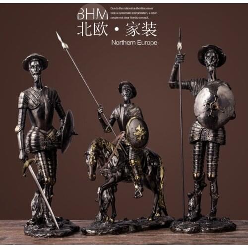 MINIATURE FIGURES RESIN CRAFTS ORNAMENTS KNIGHT SCULPTURE PROPS STUDY LIVING ROOM TABLE DISPLAY HOME FURNISHING DECORATION