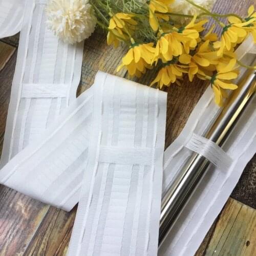 8.5cm Multifunction Belt Pleat Tape For Curtain Rod Rail Curtain Accessories White Hook Cloth Belt Home Decor Curtain Heading
