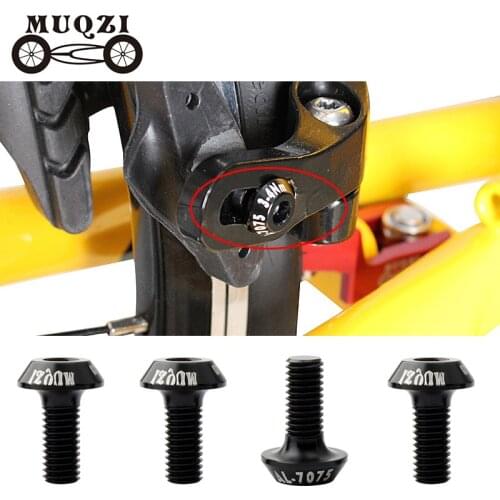 MUQZI 4pcs Bike C Brake Shoe Screw Brake Pad M5 Aluminum Alloy Fixing Bolts Road Fixed Gear Folding Bicycle Caliper Lock Parts