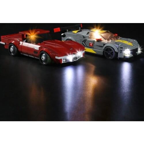 Vonado LED Lighting Set for 76903 Corvette C8.R Race And 1968 C3 Toy Model Light Kit, Not Included the Building Block