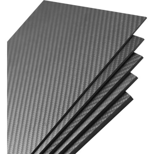 1sheet 0.3mm 100% Carbon Fiber plate panel sheet 3K plain Weave Glossy Hot Multi-size