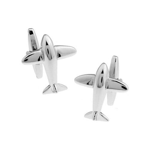HYX Luxury shirt Silvery Plane cufflink for mens Brand cuff buttons cuff links High Quality abotoaduras Jewelry