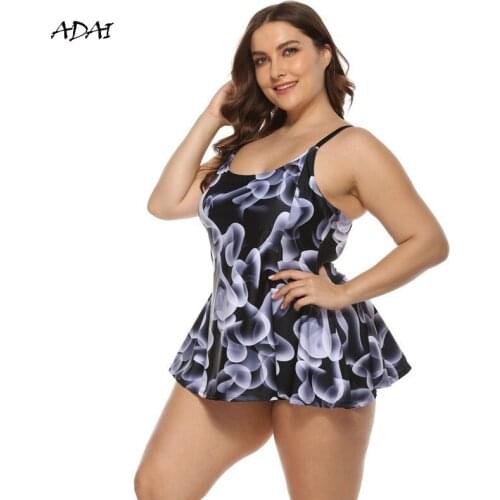 Sexy Tankini Set Plus Size Swimwear Women Swimsuit 2021 Print Slim Skirt Bikini Padded Two Piece Bathing Suit Beachwear L-5XL
