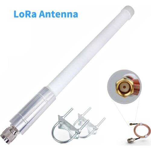 LoRa Gateway Antenna 3dbi Peak Gain Glass Fiber Network Antenna with SMA / iPEX RF Connect Cable 433/470/868/915 MHz Q249