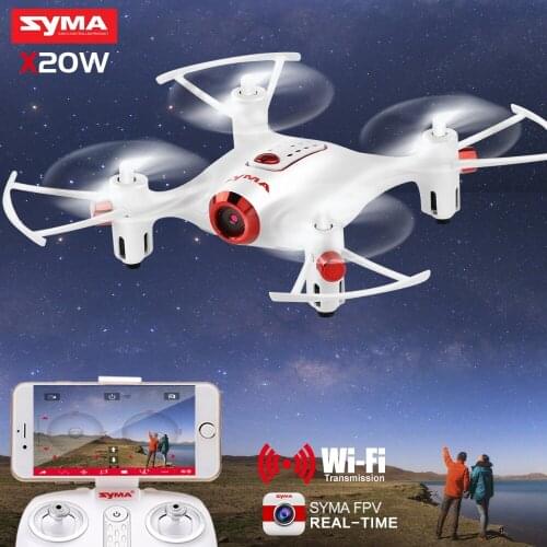 SYMA X20W Mini Drone WIFI Camera FPV Real Time Transit RC Dron Quadcopter 2.4G 4CH 6-aixs Gyro Flight Plan Easy Control Aircraft