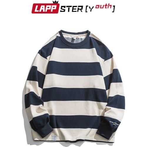 LAPPSTER-Youth Men Striped Long Sleeve Streetwear Hoodies 2021 Mens Harajuku Kawaii Japanese Hoodies Male Vintage Kpop Hoodies